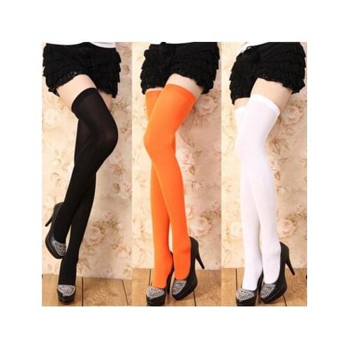 KASURE Hot Candy Color Neon Green Yellow Stockings Sexy Thigh High Stockings Women Seamless Pantyhose Large Elastic Hosiery Pant