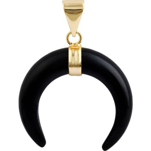 Simple Curved Moon Horn Pendant Necklaces Women Gothic Handmade Antique Jewelry Necklace Choker