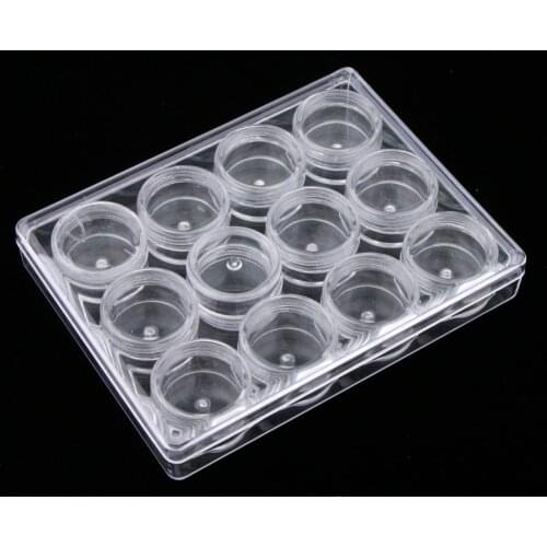 12/pack 5 Gram, Empty Lip Balm Container Pot Jars, Cosmetic Containers, with Clear Screw Cap Lids, Portable