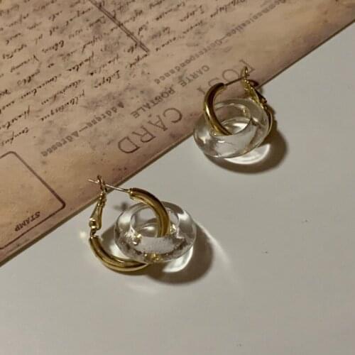 Besimpol Korean Chic Style 925 Sterling Silver Clip Earring Simple Crystal Circle Earrings For Women Fine Jewelry Party Gifts