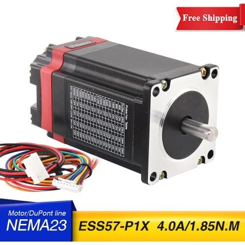 Free Shipping Nema23 servo Stepper Motor 4.0A 1.85N.m 76mm ESS57-P1X with Drive servo motor integrated machine for CNC milling