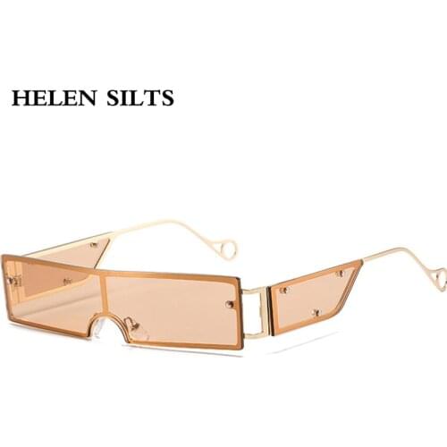 Fashion Rimless Rectangle Sunglasses Women Fashion One piece Lens Square Sun Glasses Female Alloy Frameless Men Glasses Shades
