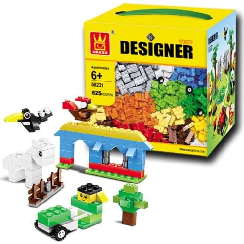 Compatible With L*gos Classic 625pcs Bulk Building Blocks Educational Creative DIY Model Bricks Toys Wange 58231 Designer Blocks
