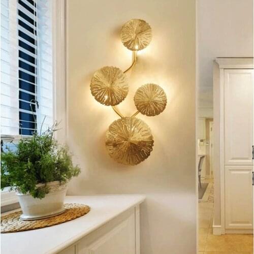 Nordic Modern Minimalist Hardware Lotus Leaf Wall Lamp Bedroom Living Room Study Lighting