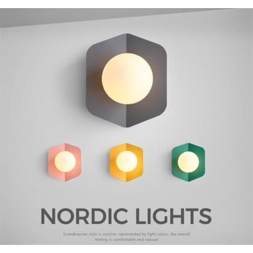 Modern Creative Dual-use Led kids wall lamp Nordic macaron lamp Bedside Stairs Living Room Bedroom Home ball wall lamp