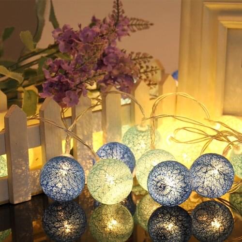 LED Strings Light Balls Shape Cotton Ball String Light 110V/220V Home Decoration Light Party Wedding Christmas Decoration Bulb
