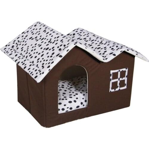 Pet Supplies New Pet Double-roofed Dalmatian Dog House Kennel Double-roofed Pet Room