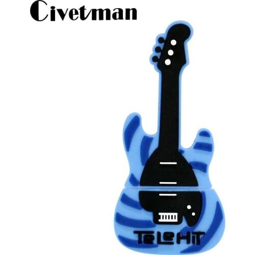 Pen Drive Cartoon Blue Guitar USB Flash Drive 4GB 8GB 16GB 32GB 64GB 128GB 256GB Memory Flash Stick Pendrive U Disk Child Gifts