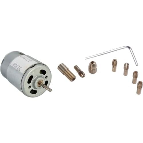 1 Pcs DC3-12V Large Torque JOHN-SON380 Motor & 1 Set 0.5-3mm Drill Chuck Collets Set Of Quick Chuck for Mini Tools