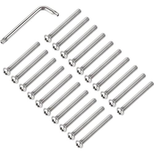 Uxcell M6x50mm Torx Security Machine Screw 20pcs Pan Head Screws with T30 L-Type Wrench
