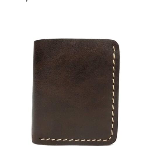 Vintage Male Genuine Money Leather Wallet Multi-card Fashion Handmade Designer Clips Mens Men Purse Money Bag Cowhide Classic