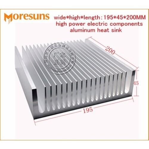 Free Ship by DHL/EMS High quality dense tooth large aluminum alloy radiator 195*45*200mmhigh power electric components heat sink