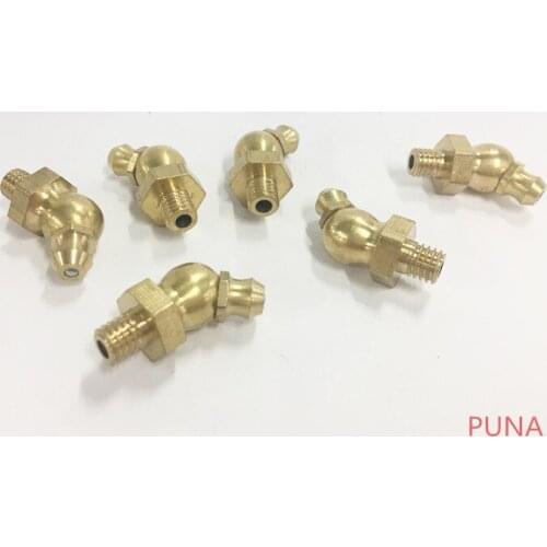 X Autohaux M8 Male Thread 1Mm Pitch 45 Degree Brass Hydraulic Grease Nipple Fittings M8*1