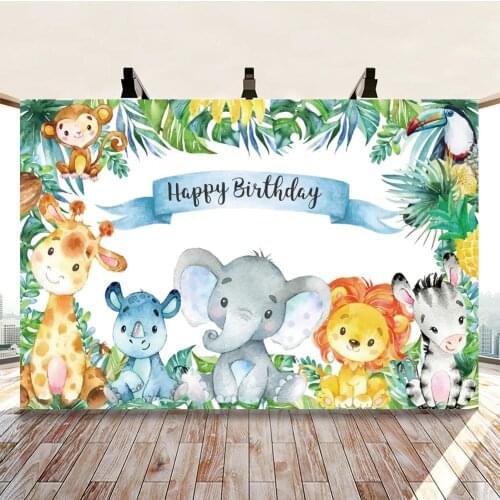 Yeele Jungle Wild One Safari Party Happy Birthday Photographic Backdrops Custom Animals Park Photography Background Photo Shoot