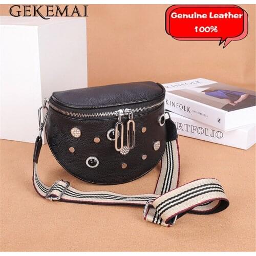 Diamonds Design Ladies Shoulder Bags Solid Color Fashion Design Women Chest Bag Genuine Leather Multifunctional Messenger Bags