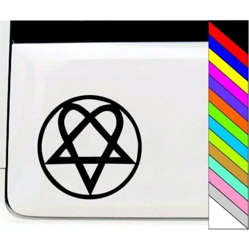 100mmx100mm Heartagram Star Heart Car Bumper Sticker Funny Drift Decal for Car Door Decor