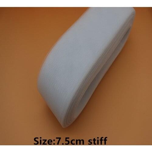 3"(7.5cm) Flat Stiff Plain Crins Horsehair Crinolines Hard For Braid Dress Making 100yard