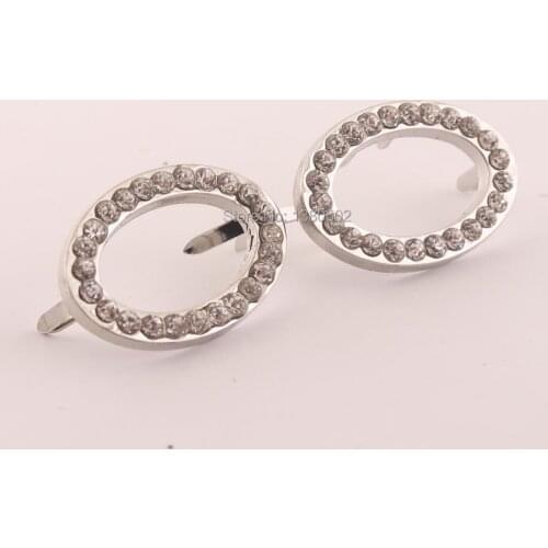 6pcs/lot 35mm Rhinestone Crystal Silver Color Decoration Rivets for garment leather craft handbag