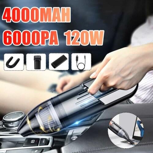 6000pa Strong Power Car Vacuum Cleaner DC 12V 120W Cordless Wet and Dry Dual Use Auto Portable Vacuums Cleaner For Home Office