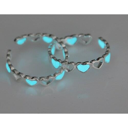 Finger Rings for Women Men Couple Luminous Glowing In Dark Heart Lover Wedding Bands Women Girls Jewelry Gift Accessories