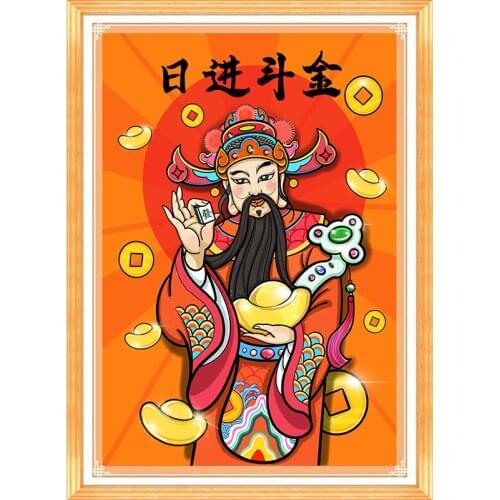 Old Street Home Diamond Mosaic crystal the God of Wealth Needlework Diamond Embroidery Home Decor Painting Handicraft