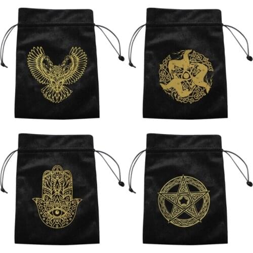H4GF Velvet Tar-ot Pad Dowsing Board Divination Metaphysical Altar Tar-ot Game Tafelkleed Supplies Accessaries Velvet Bag