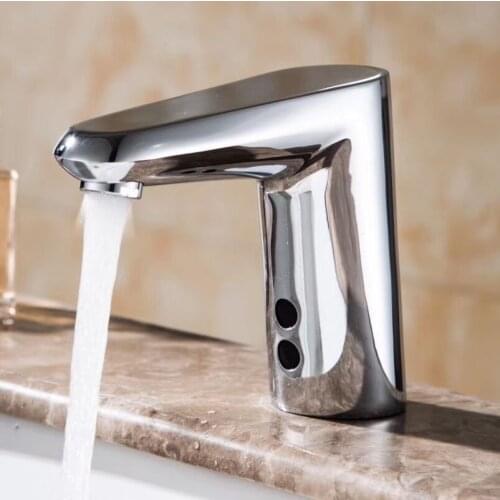 New Style Touch Free Hygienic Water Saving Chrome Automatic Electronic Sensor Tap Infrared Sensor Faucet For Bathroom