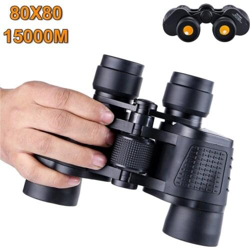 80X80 Binoculars 15000m Long Range Telescope With Low Light Night Vision Professional High Power Binocular for Hiking Travel