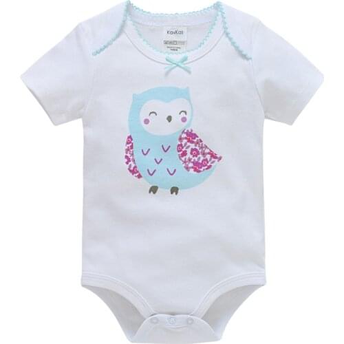 Infant Baby Bodysuit Lovely Print Cotton Girls Boys Clothes Summer Short Sleeve Overalls Toddlers 0-12 months Jumpsuit