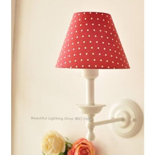 E27 wall sconce Modern europe japan style for bed room Dining Restaurant Wall Lamp with fabric lampshade iron body AC 85-260v