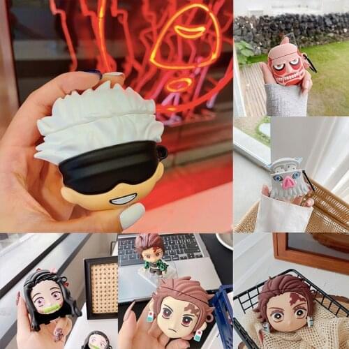 Anime Cartoon Jujutsu Kaisen 3D case for AirPods 1 2 pro charging box soft silicone Wireless bluetooth earphone protective cover