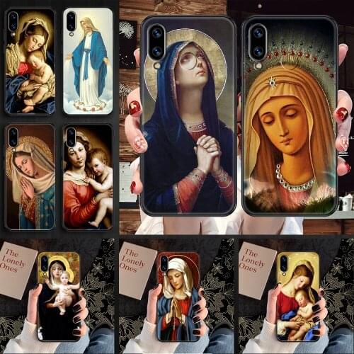 Blessed Virgin Mary Phone case For Huawei Honor 6 7 8 9 10 10i 20 A C X Lite Pro Play black soft hoesjes luxury bumper fashion