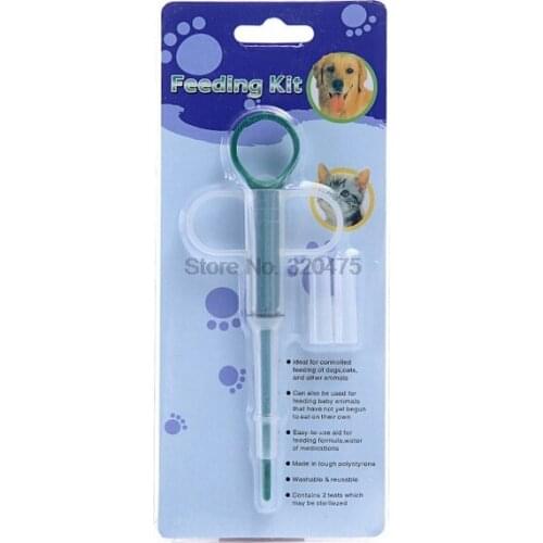 By dhl 500pcs high quality Pet Dog Cat Puppy Dispenser Feeding Kit Given Universal Pet Feeder