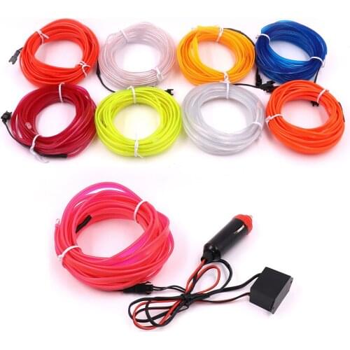 EL Wire 5V USB 3V Battery 12V Powered Flexible led Light strip Tube waterproof Car Party Clothing Wedding el wire + converter