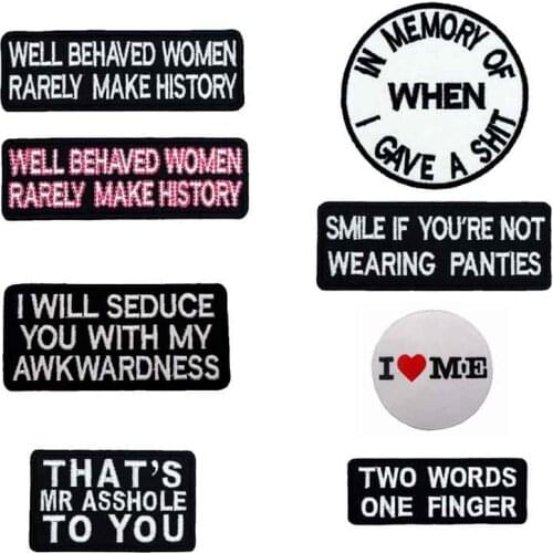 Name tags Patch Embroidered Applique Sewing Label punk biker Patches Clothes Stickers Apparel Accessories Badge