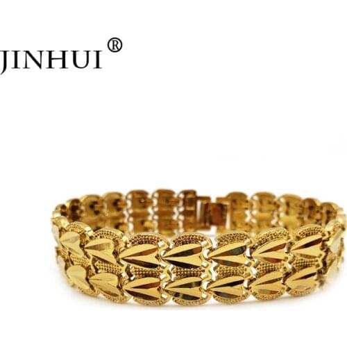 Jin Hui Fashion New African Ethiopia Gold color Men Bracelet Women Party Ornament Luxury Gifts for Friends Dubai Bangle Jewelry