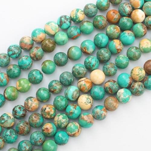 Natural Flower Turquoises Round beads 6-10mm 15" , DIY Jewelry Making Beads ,We provide mixed wholesale for all items