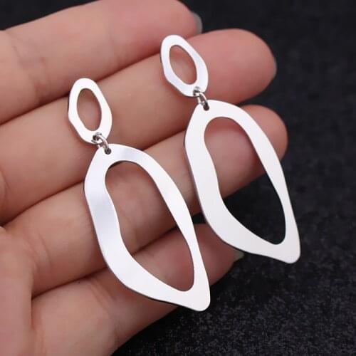 Fashion Korean Charm Ear Jewelry Metal Irregular Long Dangle Pendant Earrings for Women Hanging Pendientes Wholesale