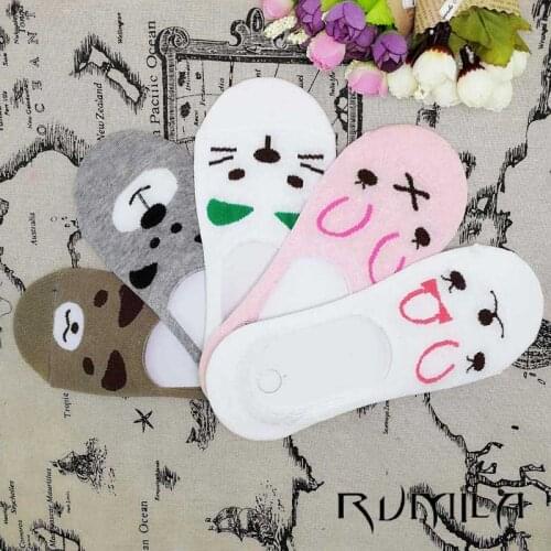 CAT summer comfortable cotton bamboo fiber girl womens socks ankle low female invisible color girl boy hosier 1pair=2pcs WS67