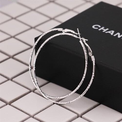 BLIJERY New Gold/Silver Color Fashion Big Hoop Earrings for Women Patten Round Circle Earrings Loops Jewelry Boucles d'oreilles