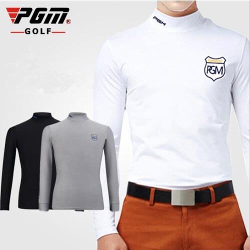 PGM Mens golf Milk silk T-shirt Long-sleeved Elastic soft golf bottoming shirt Spring Autumn Winter Warm Golf Shirts
