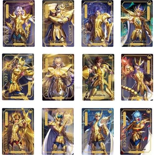 12pcs/set Original Saint Seiya 30th Anniversary Limited Shining Card Exclusive Gold Saint Figure Card Commemorative Toys Gift