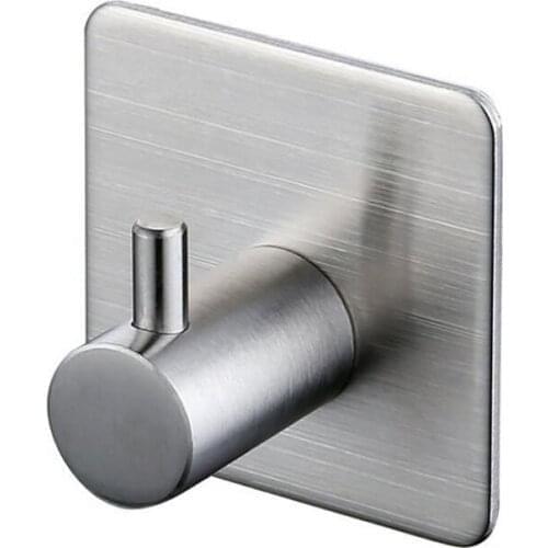 50PCS/Lot Bathroom 3M Self Adhesive Stainless Steel Hooks For Hanging Wall Hanger Key Bag Clothes Coat Holder Kitchen Towel Hook