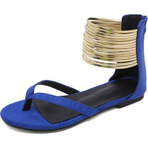 Female 2021 Summer Womens Sandals Metallic Sandals Street Fashion Leisure Shoes Woman