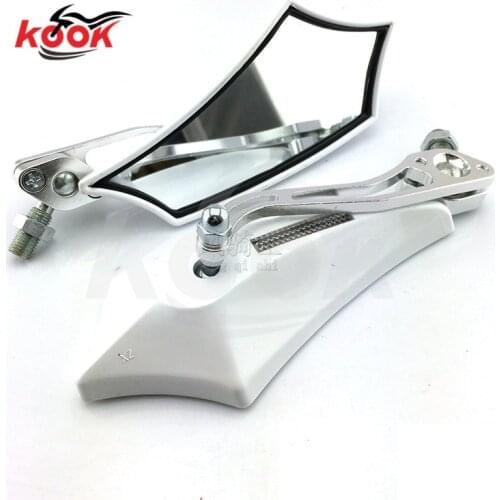 Universal White Aluminum CNC Accessories motorcycle Rearview mirror 7color motocross Rear view mirror for Yamaha Kawasaki Suzuki