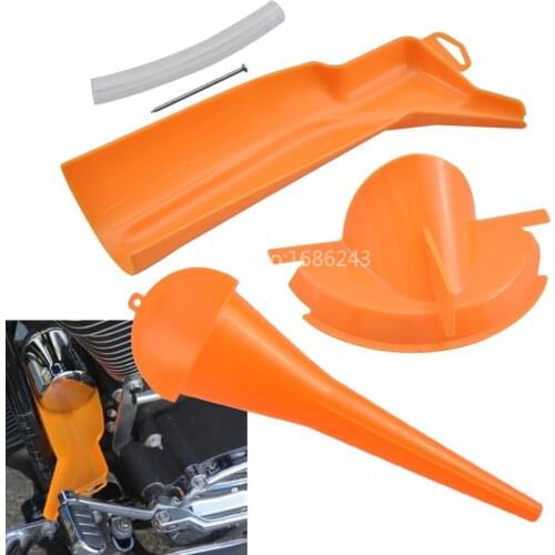 Universal Crankcase Fill+Primary Case Oil Fill+Drip-Free Oil Funnel Kit Fit For Harley Honda