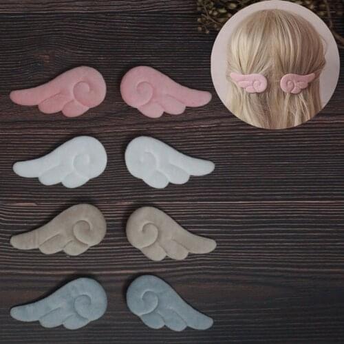 1Pair New Arrivals Colourful Lovely Cartoon Angel Wings Plush Hairpin Cute Hair Accessories Doll Girls Hair Clip Lolita Headwear