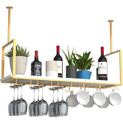 Iron bar counter hanger household hanging goblet rack upside down wine glass rack hanging wine rack storage decorative rack