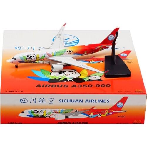 16CM Diecast Alloy 1/400 A350-900 A350 B-301D Sichuan Airlines Plane Model Toy Aircraft Collectible Airplanes Collection Gifts
