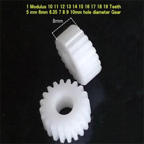 POM 1 Modulus 10 11 12 13 14 15 16 17 18 19 Teeth Plastic nylon gear 5 mm 6mm 6.35 7 8 9 10mm hole diameter Gear